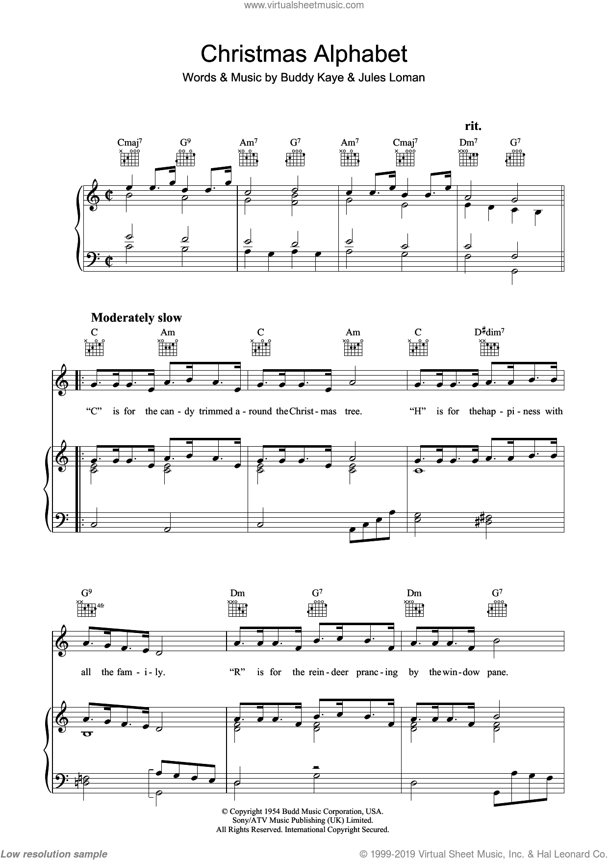 Christmas Alphabet Sheet Music For Voice, Piano Or Guitar (Pdf) intended for Christmas Alphabet Chords