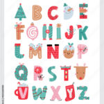 Christmas Alphabet With Cute Characters. Winter Abs And Cartoon Intended For Alphabet Of Christmas