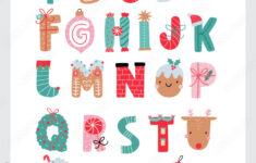 Christmas Alphabet With Cute Characters. Winter Abs And Cartoon intended for Alphabet of Christmas
