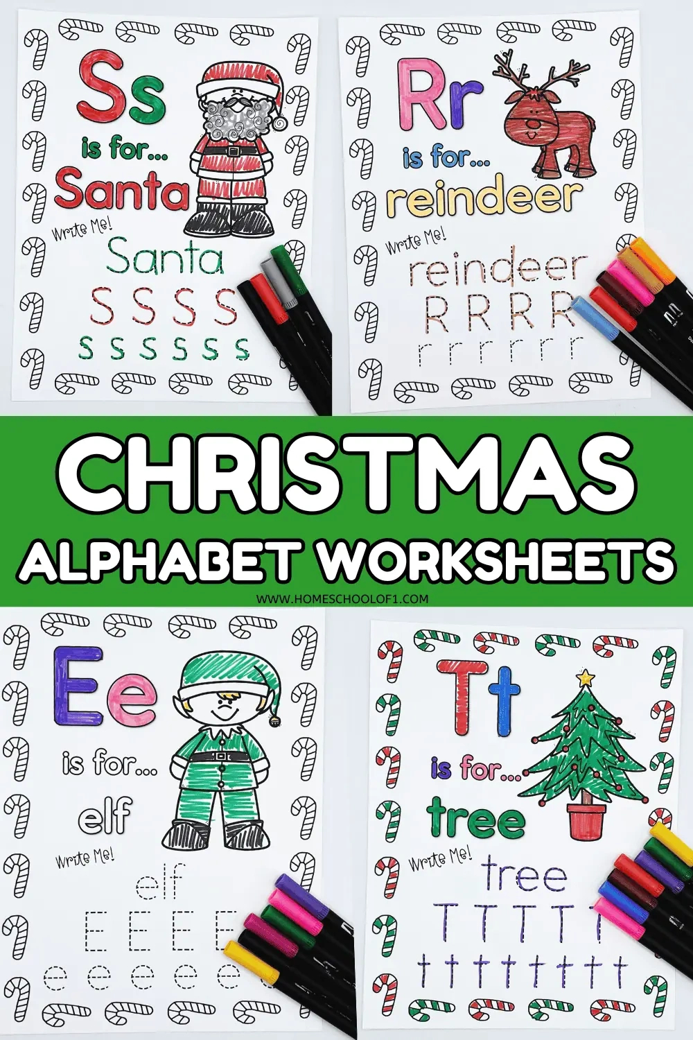 Christmas Alphabet Worksheets (26 Free Pages) with Christmas Alphabet Printables