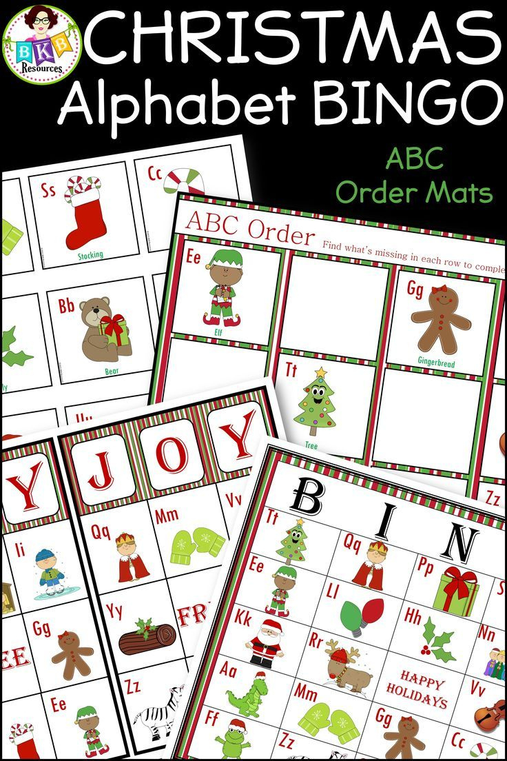 Christmas Bingo ○ Alphabet Bingo ○ Abc Order ○ Alphabet Cards intended for Christmas Alphabet Bingo