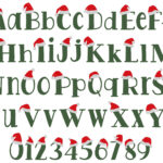 Christmas Font With Santa Hat Alphabet Machine Embroidery Designs In Christmas Embroidery Alphabet