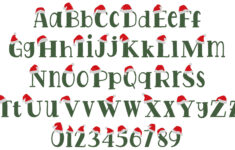 Christmas Font With Santa Hat Alphabet Machine Embroidery Designs in Christmas Embroidery Alphabet