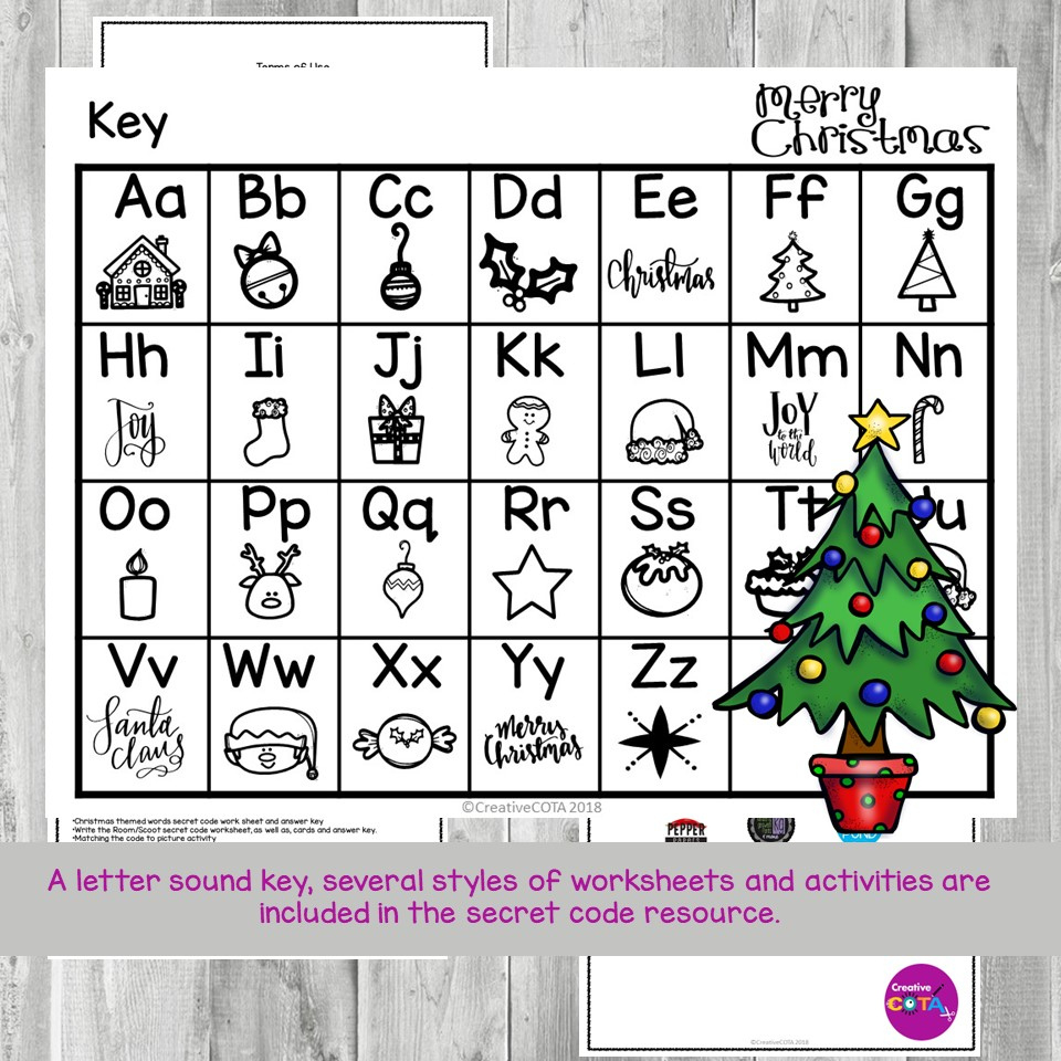 Christmas Handwriting Secret Code Activities And Worksheets within Christmas Alphabet Code