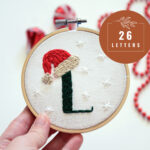 Christmas Letter Embroidery Pattern Initial Hand Embroidery Design In Christmas Embroidery Alphabet