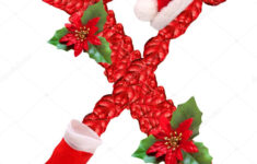 Christmas Letter X With Santa Claus Cap. — Stock Photo © Vladvitek intended for Christmas Alphabet Letter X