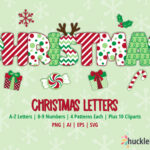 Christmas Letters Clipart, Alphabet Letters Svg, Christmas Letters Within Christmas Alphabet Printable