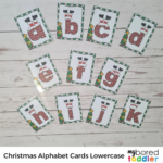 Christmas Santa Alphabet Flashcards Lowercase Intended For Christmas Alphabet Cards