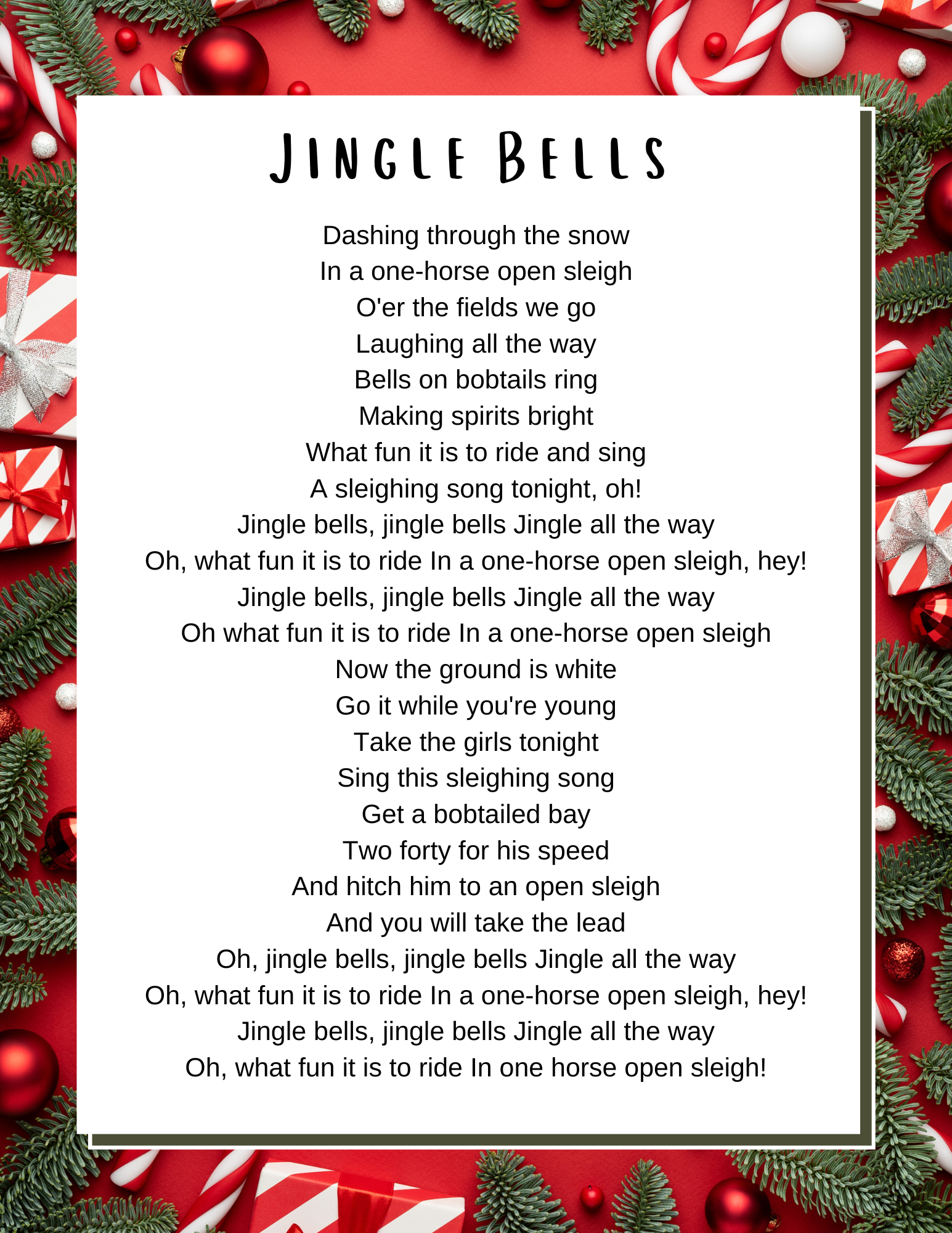 Christmas Songs Lyrics - Lyrics To Popular Christmas Carols in Alphabetical List of Christmas Carols With Lyrics