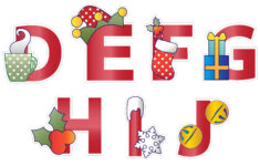 Christmas Things - Alphabet Stickers A-M |D-1236358 inside Christmas Things Alphabet