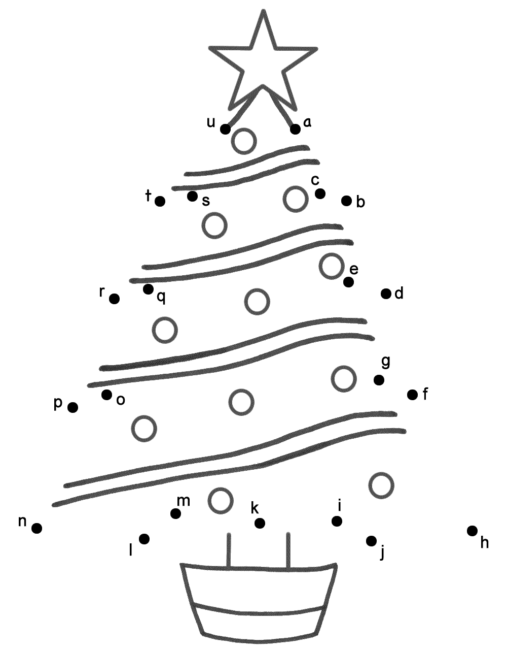 Christmas Tree - Connect The Dotslowercase Letters (Christmas) intended for Christmas Alphabet Dot to Dot