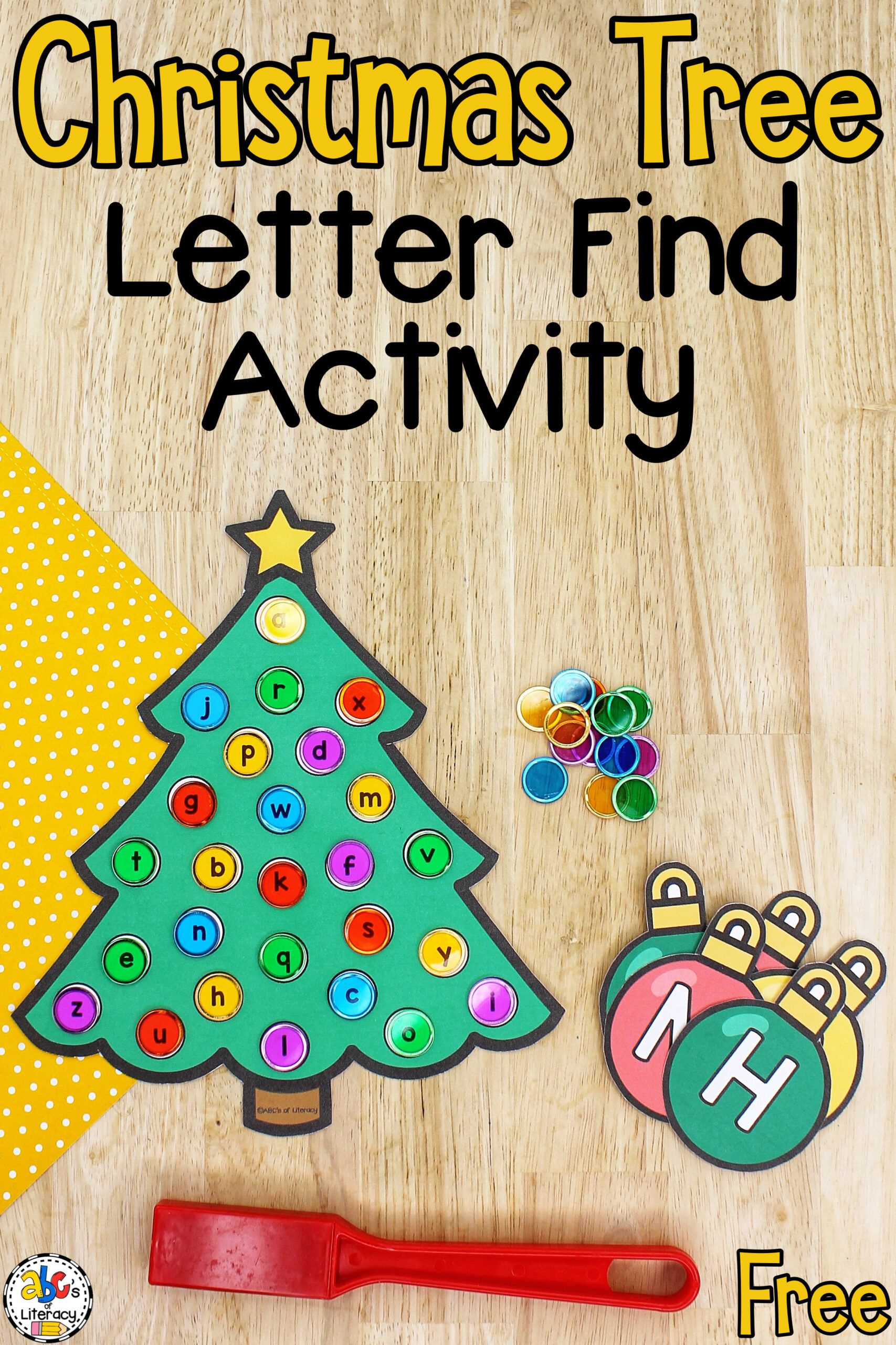 Christmas Tree Letter Recognition Activity regarding Christmas Alphabet Activities