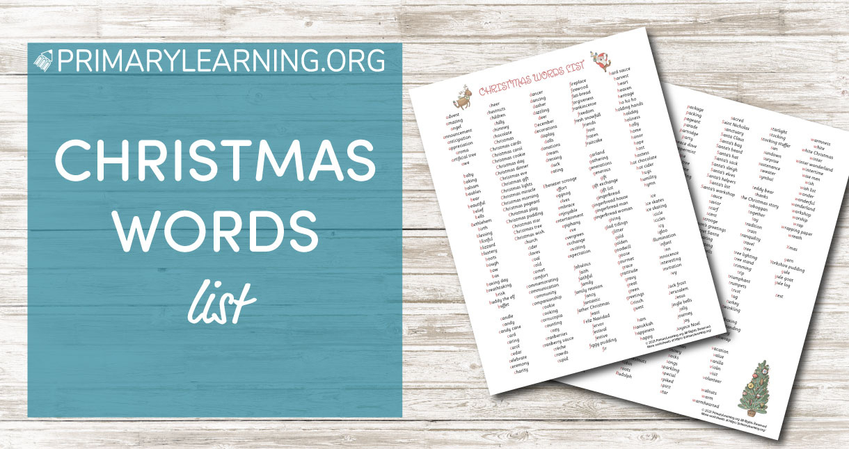 Christmas Words List From A To Z | Primarylearning in Christmas Words For Each Letter Of The Alphabet