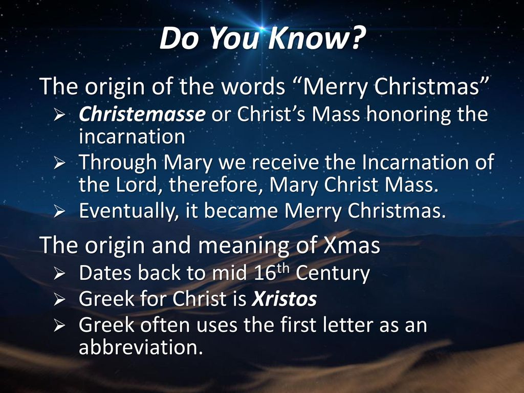 Do You Know? The Origin Of The Words “Merry Christmas” - Ppt Download intended for Alphabetical Meaning Of Christmas