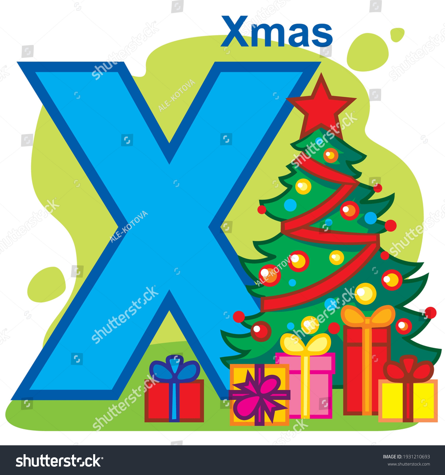 English Alphabet Letter X Christmas Stock Vector (Royalty Free intended for Christmas Alphabet Letter X