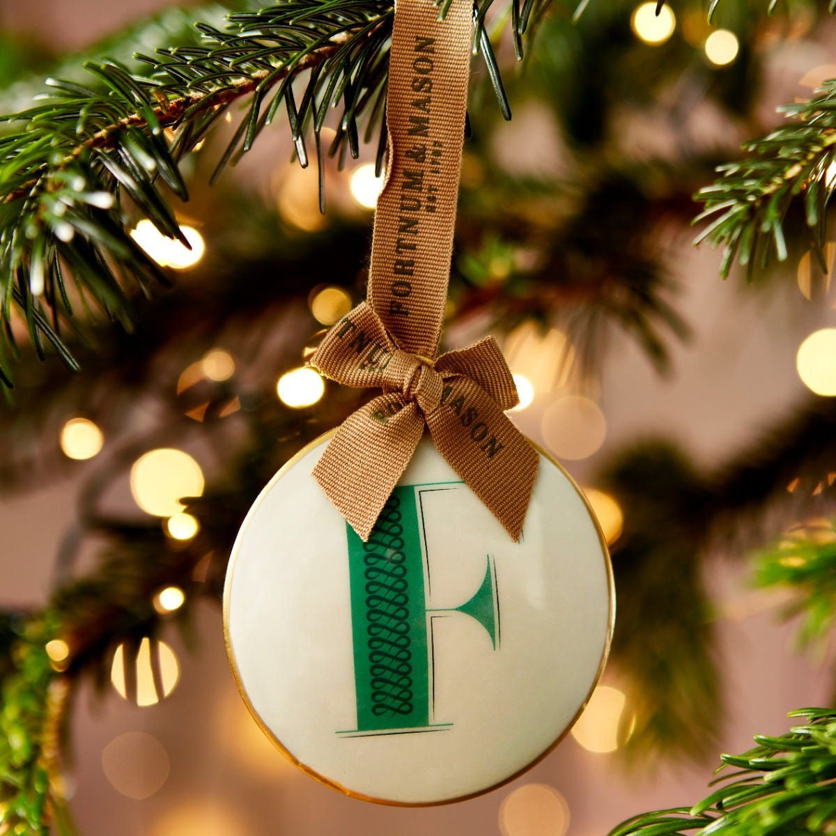 Fortnum&amp;#039;S Eau De Nil Alphabet Christmas Decoration, F intended for Alphabet Letter Christmas Tree Ornaments