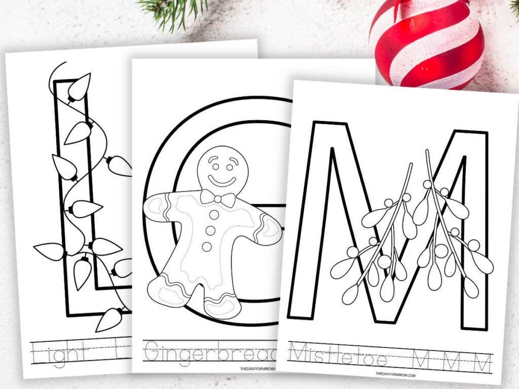 Free Printable Christmas Alphabet Coloring Pages For Preschoolers with Christmas Alphabet Coloring