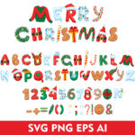 Frohe Weihnachten Alphabet Weihnachten Doodle Schrift Frohe Weihnachten  Doodle Weihnachten Buchstaben Png Eps Svg Ai Schrift With Merry Christmas Alphabet