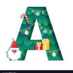 Letter A Alphabet Font Cute Merry Christmas Vector Image For Merry Christmas Alphabet