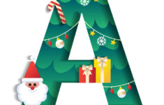 Letter A Alphabet Font Cute Merry Christmas Vector Image for Merry Christmas Alphabet