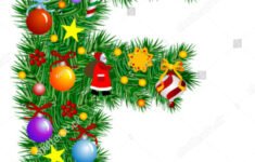 Letter F Christmas Tree Decoration Alphabet Stock Vector (Royalty inside Christmas Alphabet Letter F