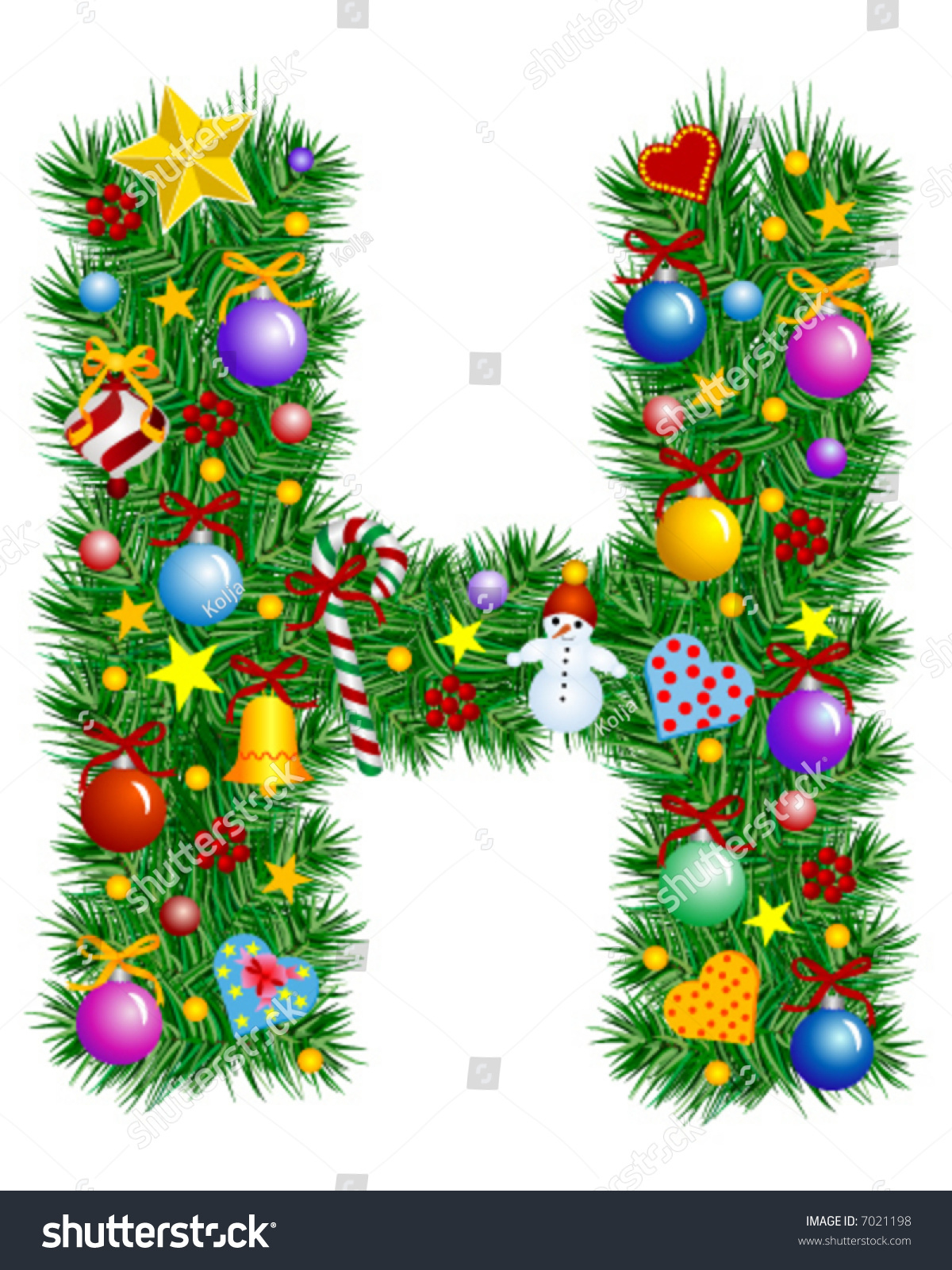 Letter H - Christbaumdekoration - Alphabet: Stock-Vektorgrafik with regard to Christmas Alphabet Letter H