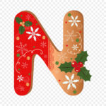 Letter N Vector Design Images, Cookie Letter N With Christmas With Alphabet Letters With Christmas Designs