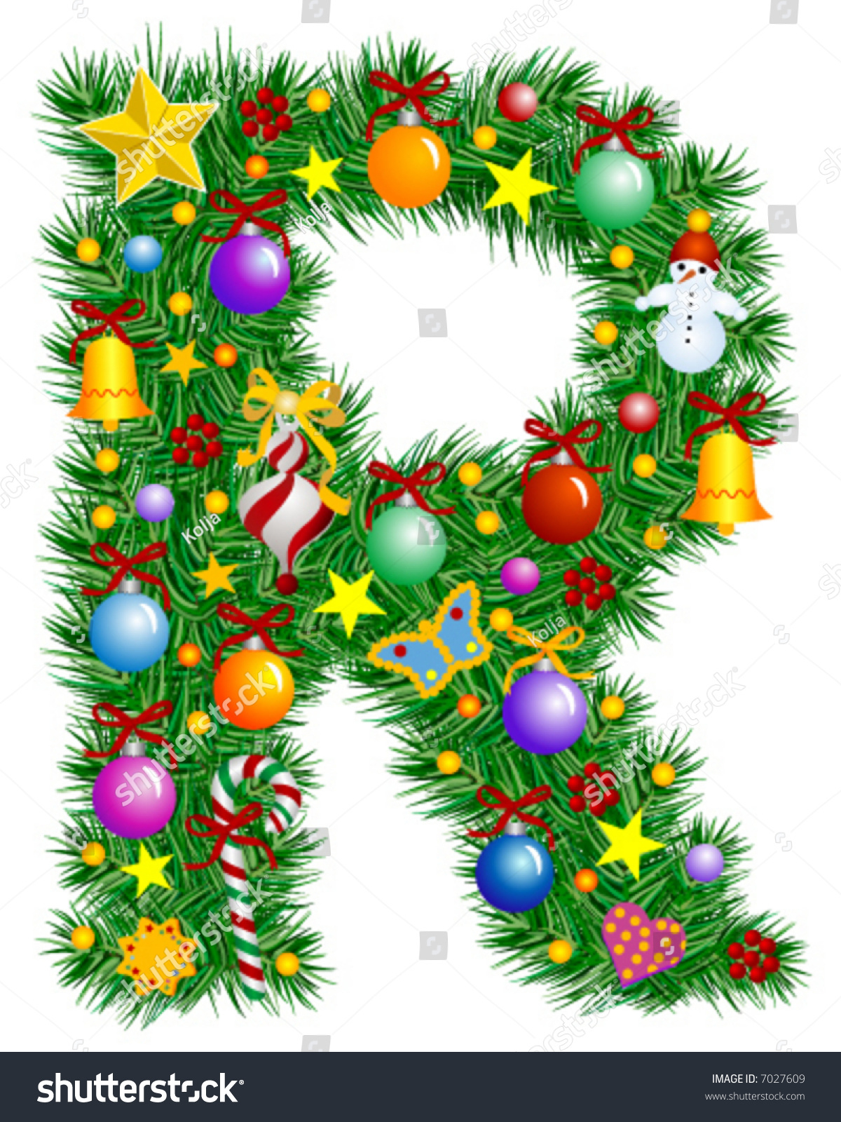 Letter R Christmas Tree Decoration Part Stock Vector (Royalty Free within Christmas Alphabet Letter R