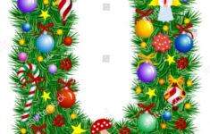 Letter U Christmas Tree Decoration Alphabet Stock Vector (Royalty regarding Christmas Alphabet Letter U