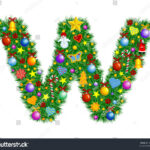 Letter W Christmas Decoration Part Full Stock Vector (Royalty Free With Regard To Christmas Alphabet Letter W