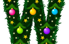 Letter W Font In The Form Of A Christmas Tree Vector Image within Christmas Alphabet Letter W