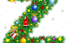Letter Z Christmas Tree Decoration Alphabet Stock Vector (Royalty for Christmas Alphabet Letter Z