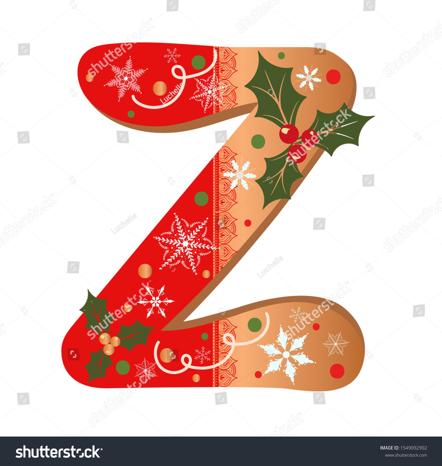 Letter Z Cookie Alphabet Vector Christmas Stock Vector (Royalty pertaining to Christmas Alphabet Letter Z