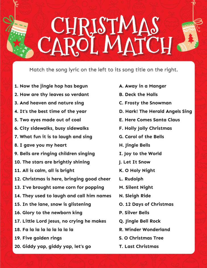 Alphabetical List of Christmas Carols With Lyrics