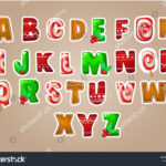 Merry Christmas Alphabet Letters Abc Edible: Stock Vektorgrafik In Alphabet In Christmas Letters