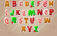 Merry Christmas Alphabet Letters Abc Edible: Stock-Vektorgrafik pertaining to Merry Christmas Alphabet Letters