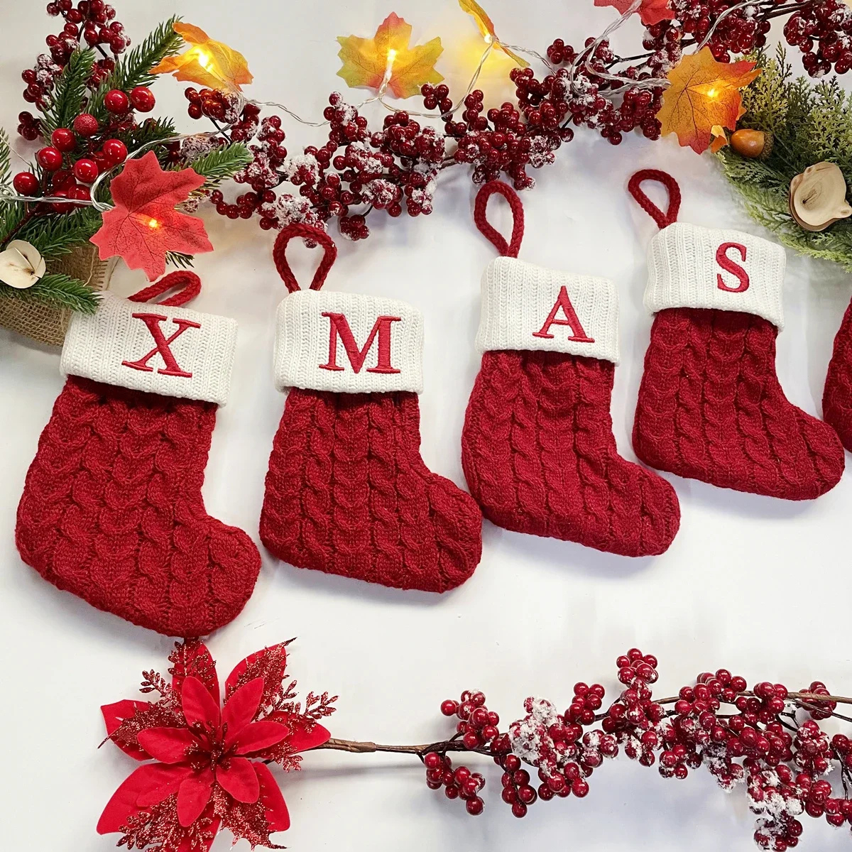 Neujahr Weihnachtssocken Rote Schneeflocke Alphabet Buchstaben Weihnachten Stricken Strumpf Weihnachtsbaum Dekoration Für Zuhause Weihnachtsgeschenk - Aliexpress with regard to Alphabet Christmas Stocking