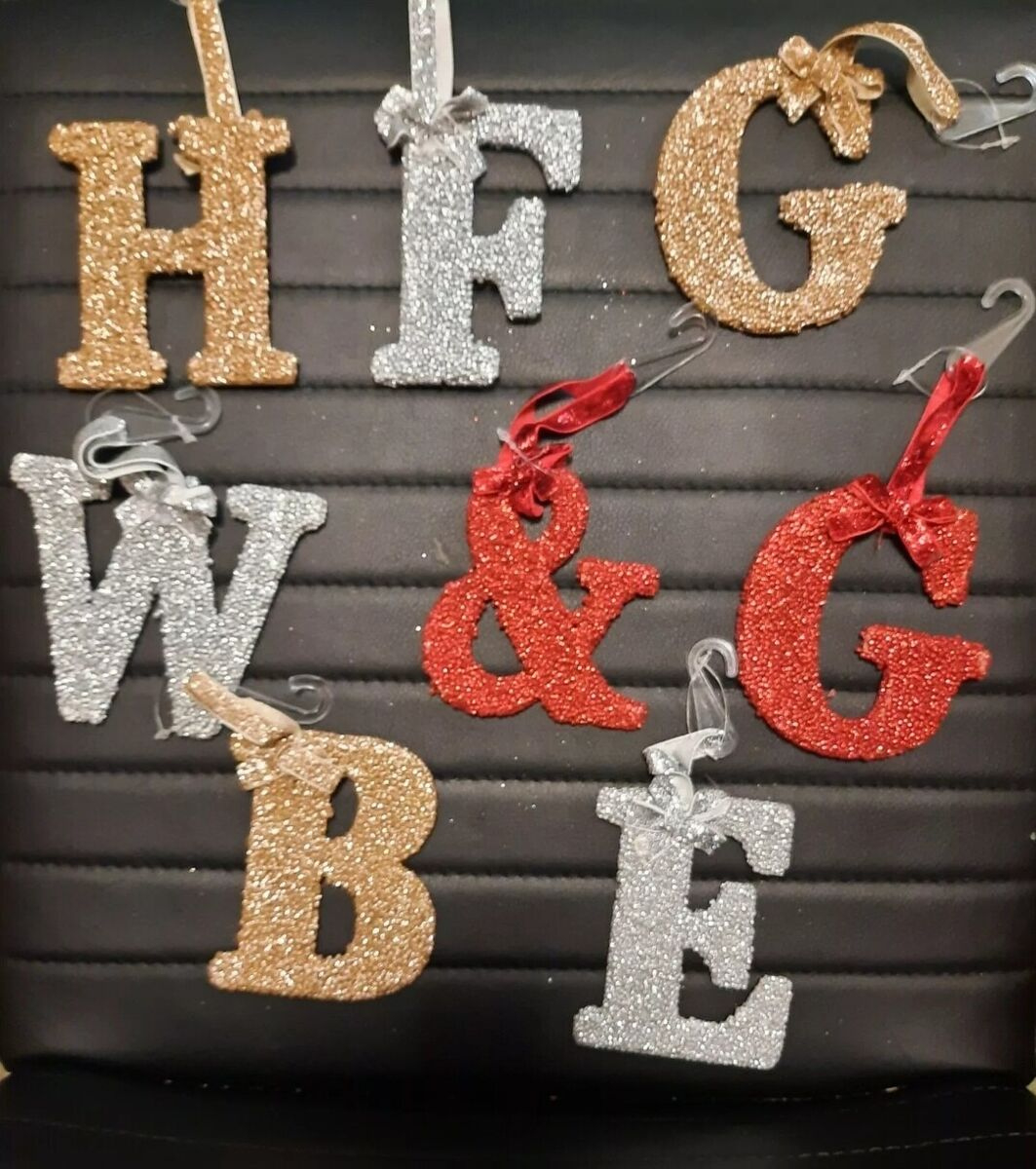 Pearls Glitter Wood Bauble Alphabet Christmas Tree Decoration regarding Alphabet Christmas Baubles