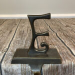 Pottery Barn Bronze Letter "E" Alphabet Christmas Stocking Holder Hanger In Alphabet Christmas Stocking Holders