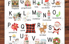 Printable Christmas Art, Christmas Abc'S, A-Z Christmas Words in Alphabet of Christmas