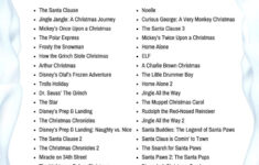 Printable Christmas Movie List inside Alphabetical List Of Christmas Movies