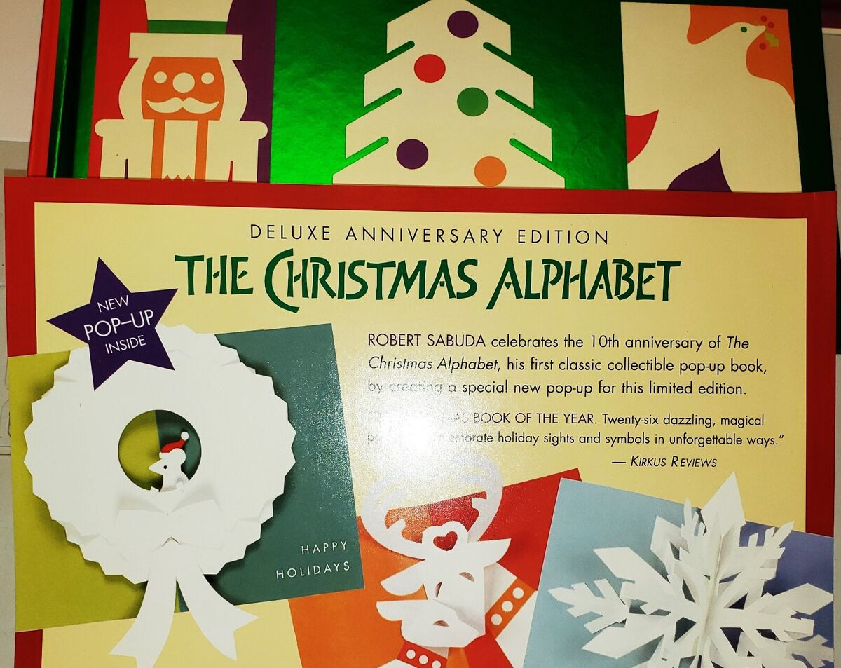 Robert Sabuda Christmas Alphabet Deluxe Anniversary Signed 3D Pop throughout Christmas Alphabet Pop Up Book