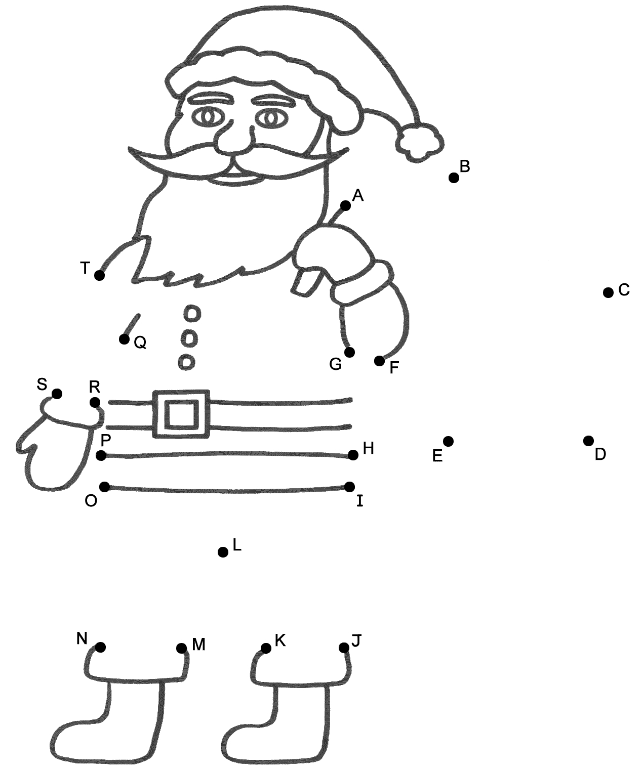 Santa Claus - Connect The Dotscapital Letters (Christmas) for Christmas Alphabet Dot to Dot