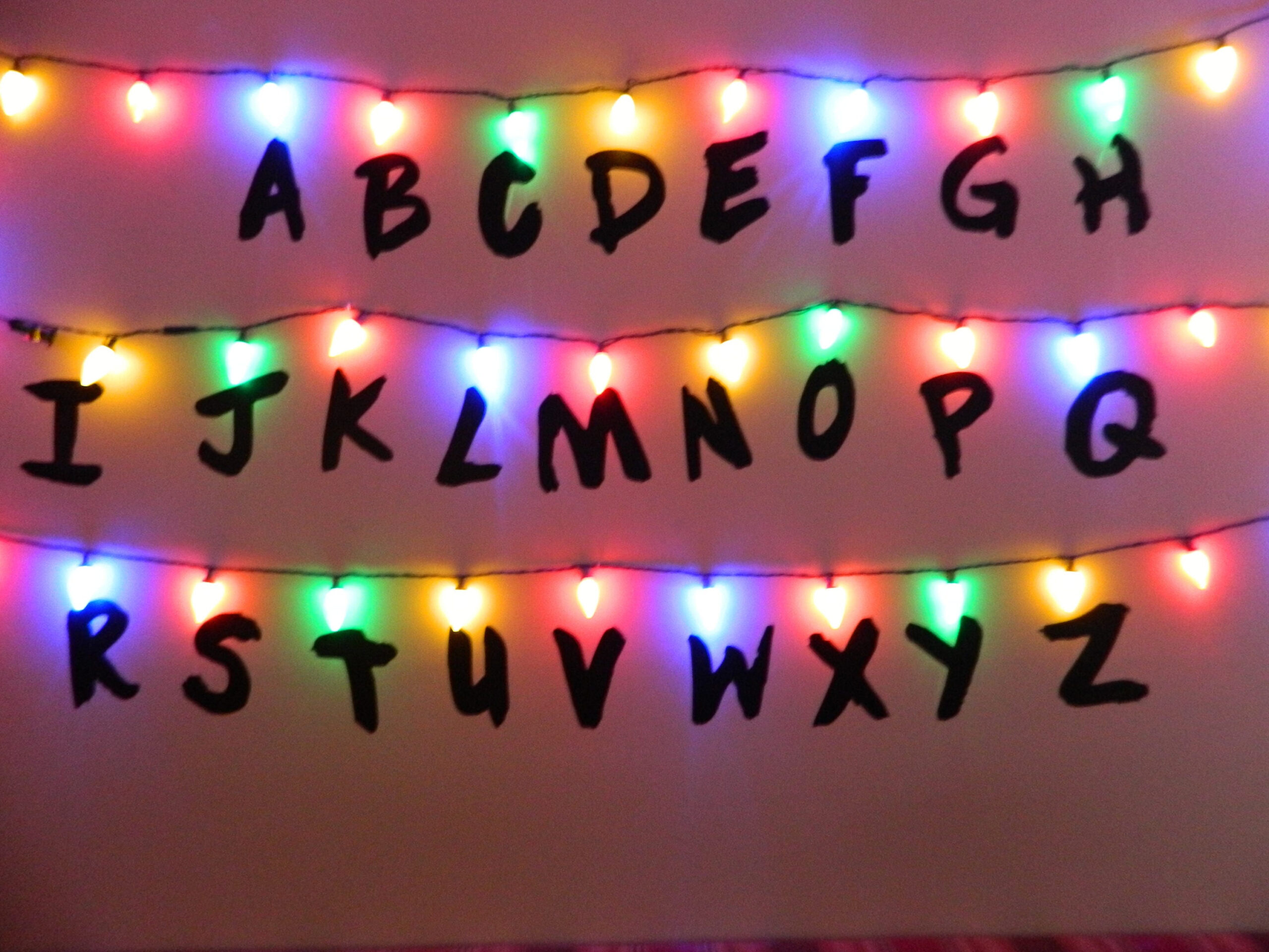 Stranger Alphabet Wall Led Christmas Lights Letters Vinyl inside Stranger Things Alphabet Christmas Lights