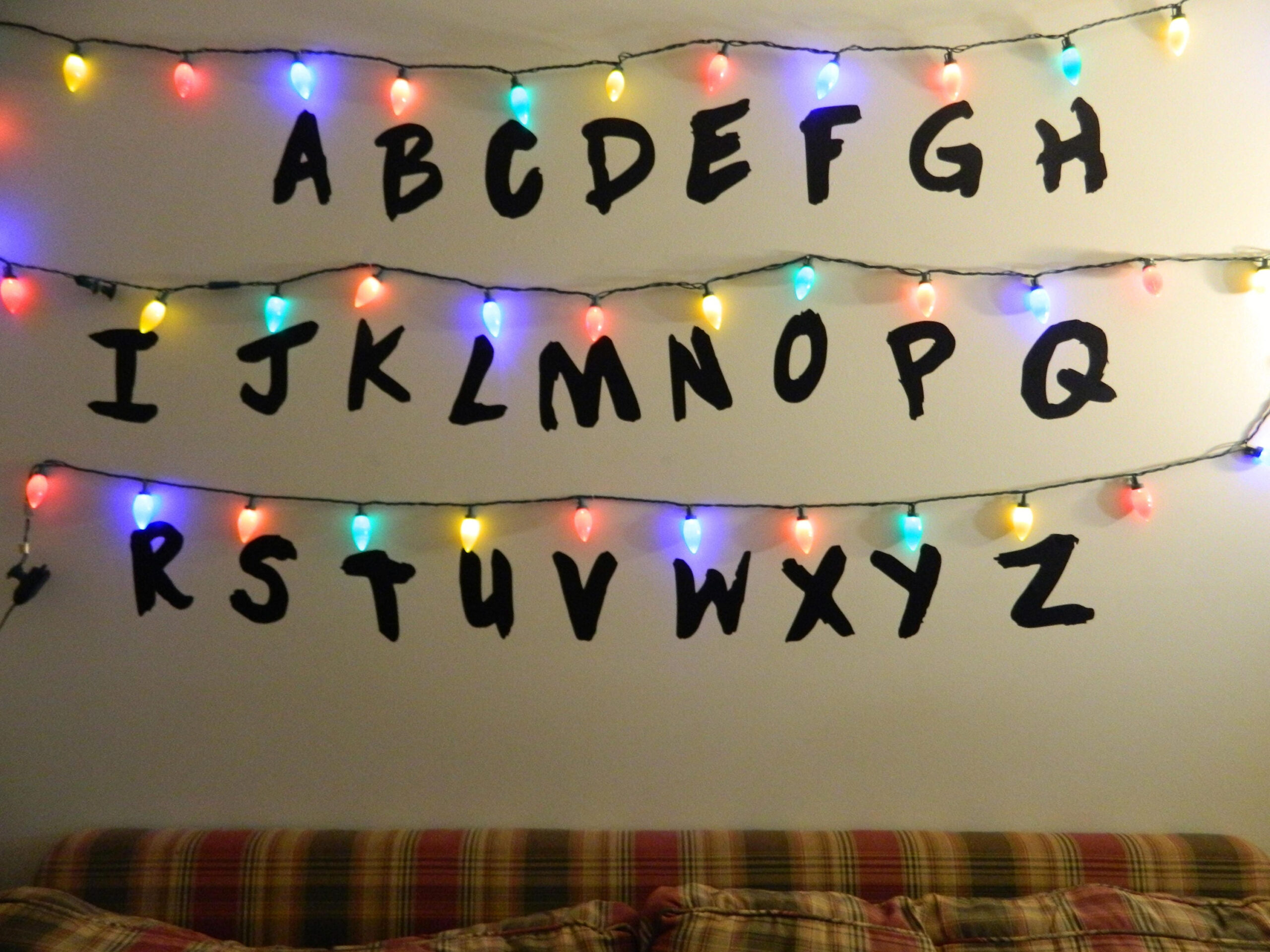 Stranger Alphabet Wall Led Christmas Lights Letters Vinyl with regard to Stranger Things Christmas Lights Alphabet