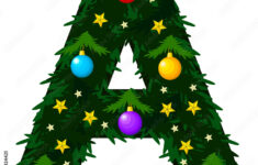 The Letter A. Winter Alphabet. The Font Is Made In The Form Of A regarding Christmas Tree Alphabet Letters
