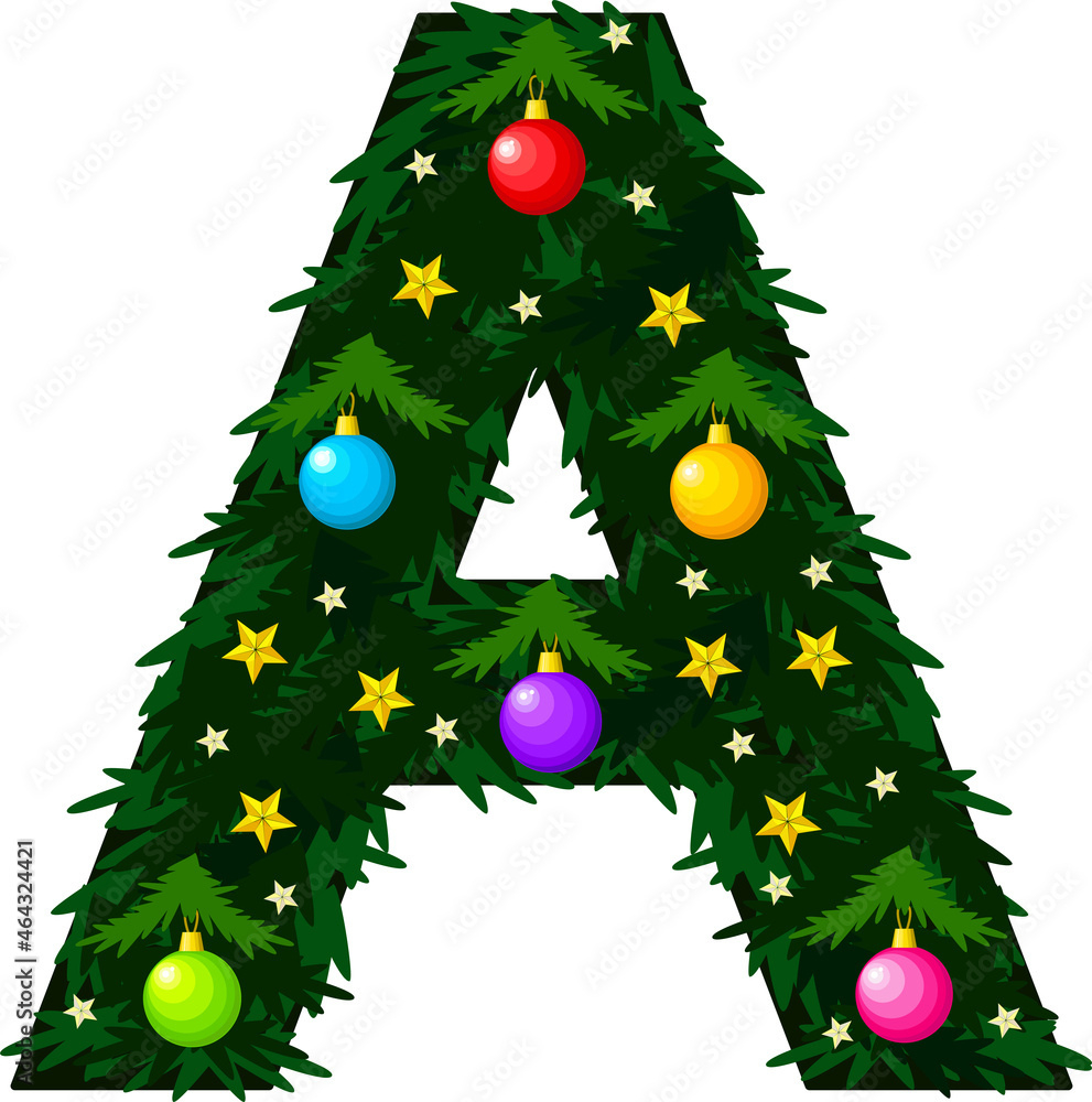 The Letter A. Winter Alphabet. The Font Is Made In The Form Of A regarding Christmas Tree Alphabet Letters