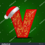 Vector Alphabet Letter V Christmas Hat Stock Vector (Royalty Free With Christmas Alphabet Letter V