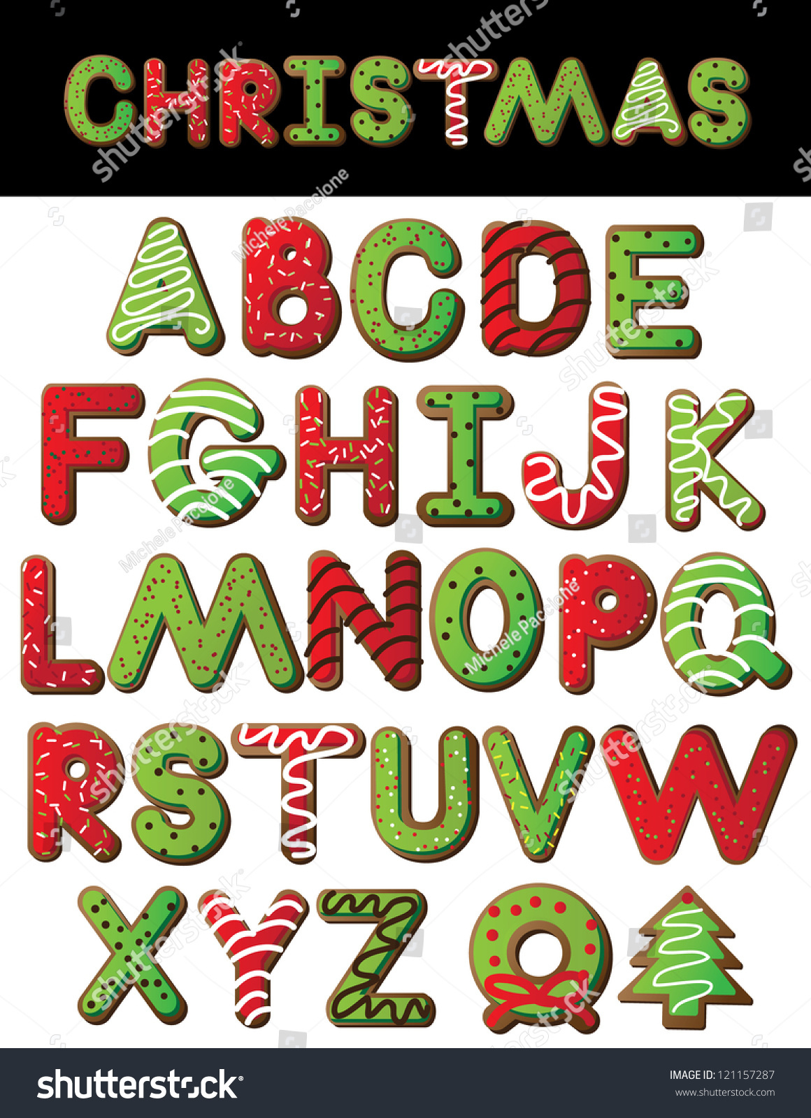 Weihnachtskoch Alphabet A Durch Z Vektor: Stock-Vektorgrafik intended for Christmas Alphabet A To Z