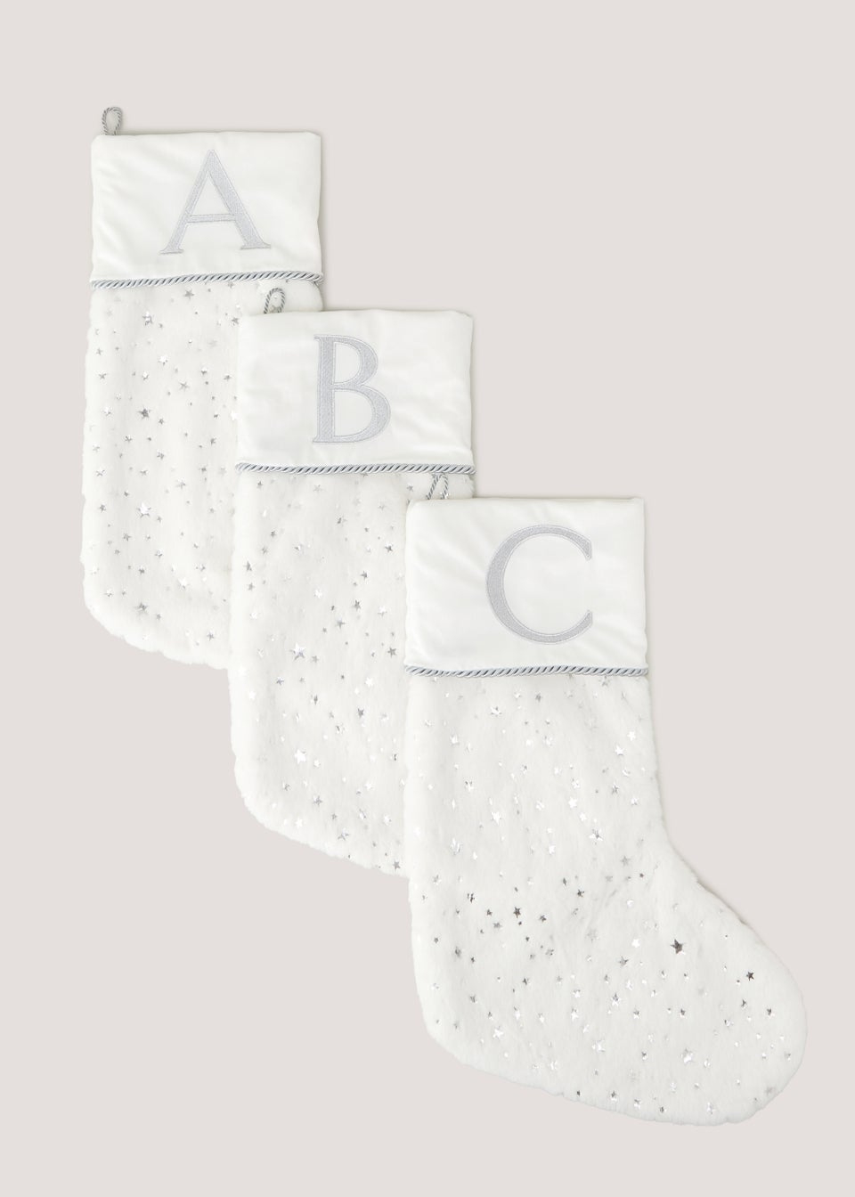 White Alphabet Christmas Stocking - Matalan in Alphabet Christmas Stocking